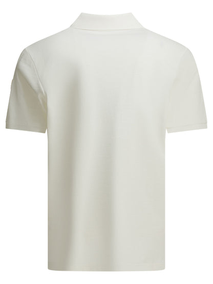 Moncler Polo shirt with buttons and logo - White