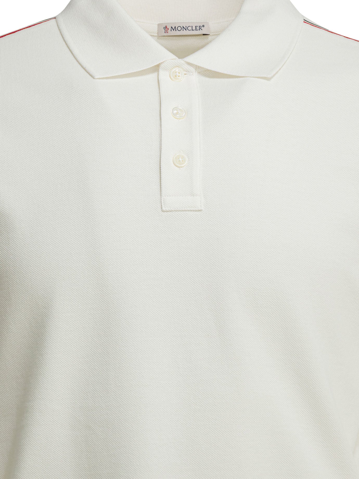 Moncler Polo shirt with buttons and logo - White
