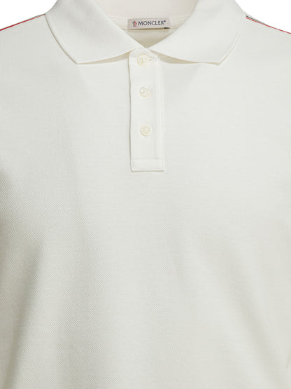 Moncler Polo shirt with buttons and logo - White