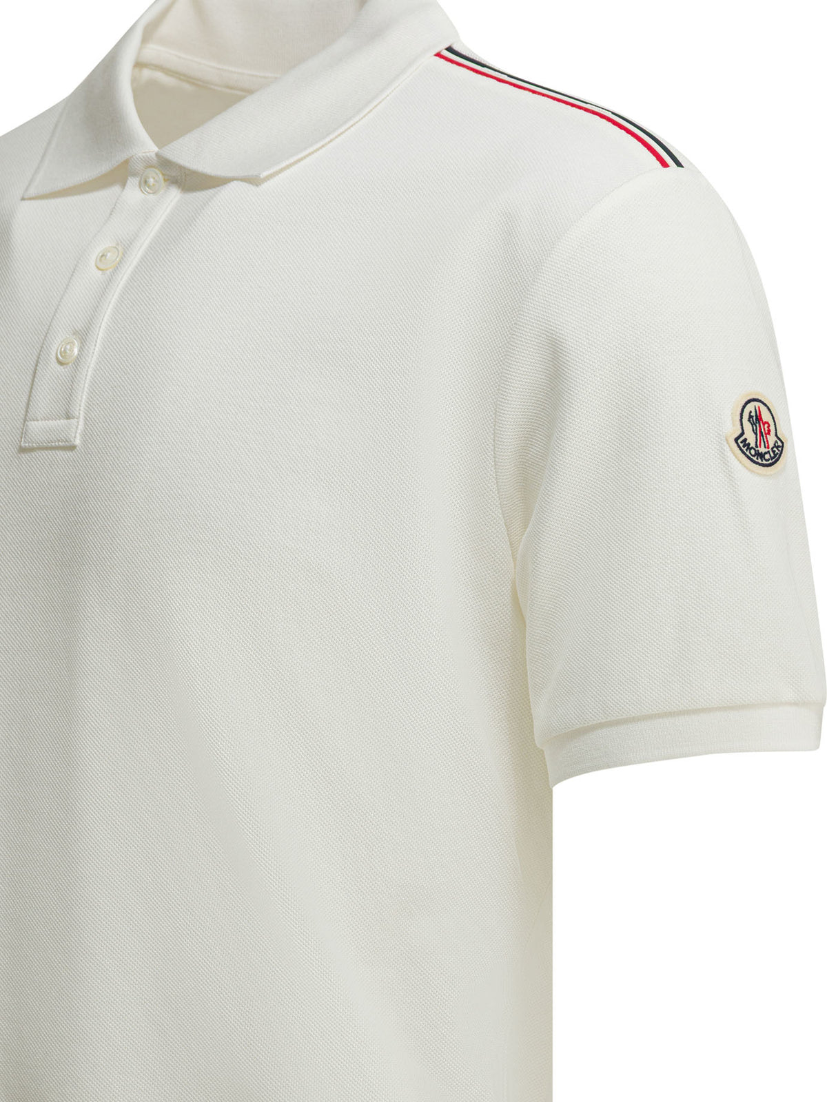 Moncler Polo shirt with buttons and logo - White