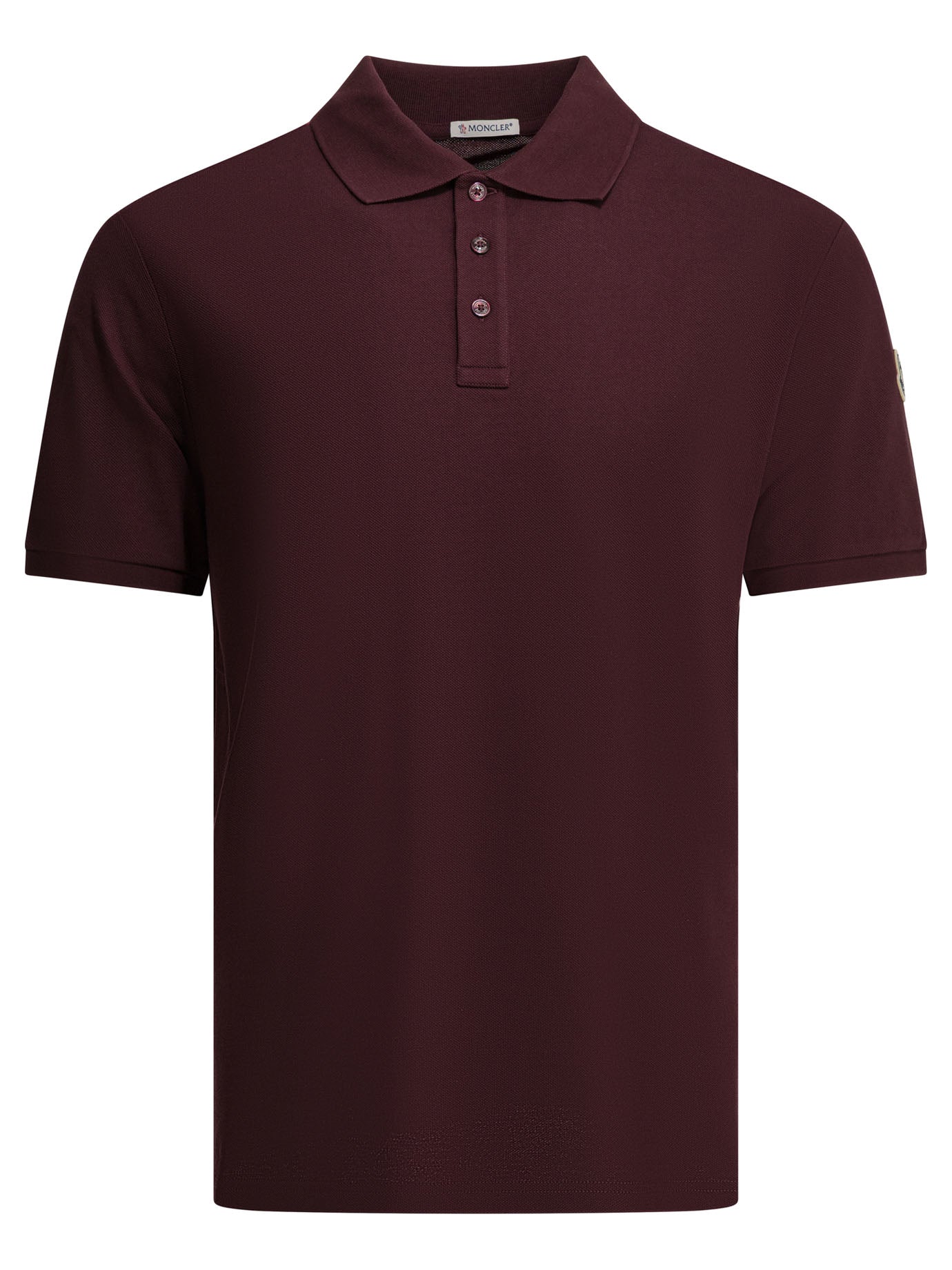 Moncler Polo shirt with buttons and logo - Bordeaux