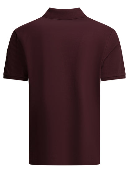 Moncler Polo shirt with buttons and logo - Bordeaux