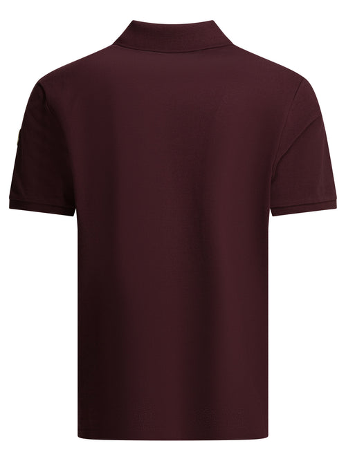 Moncler Polo shirt with buttons and logo - Bordeaux