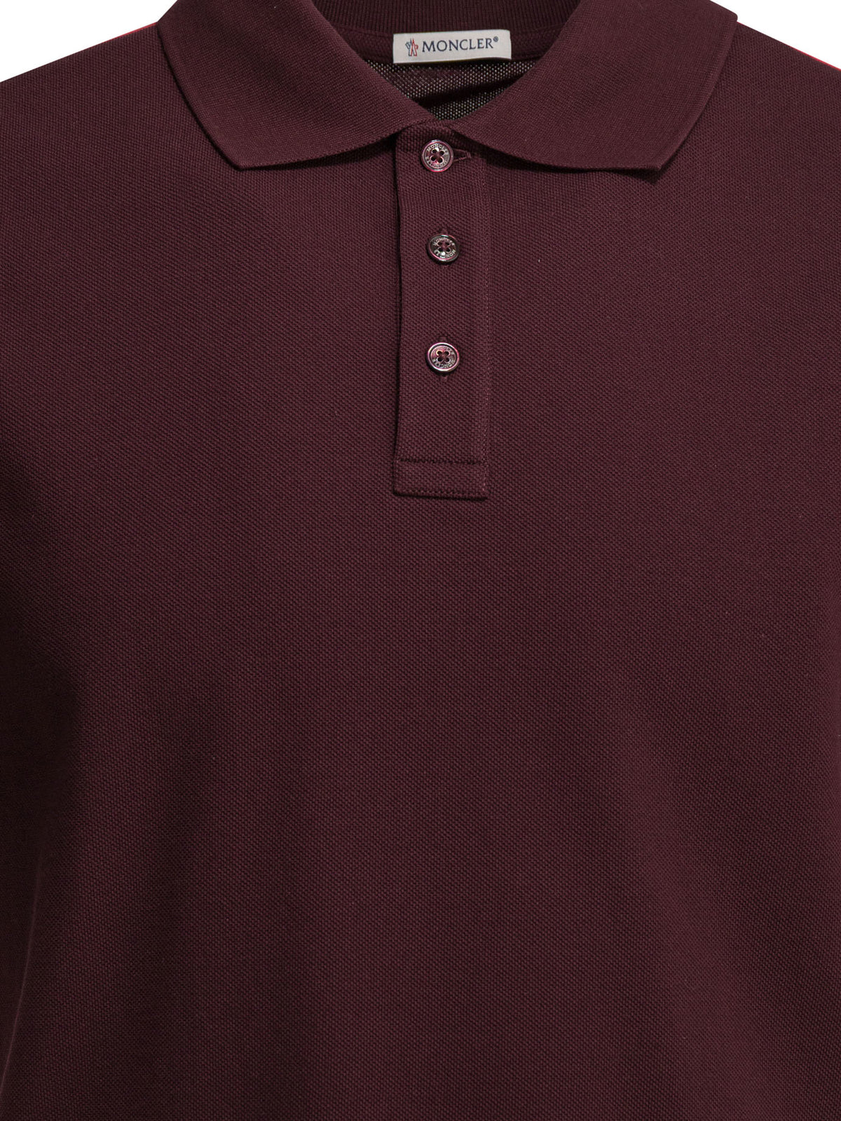 Moncler Polo shirt with buttons and logo - Bordeaux