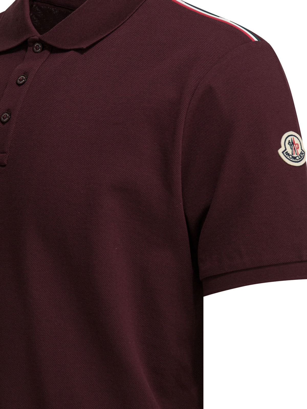 Moncler Polo shirt with buttons and logo - Bordeaux