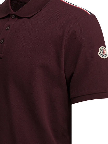 Moncler Polo shirt with buttons and logo - Bordeaux