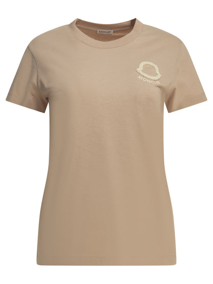 Moncler Crew-neck T-shirt with logo - Pink