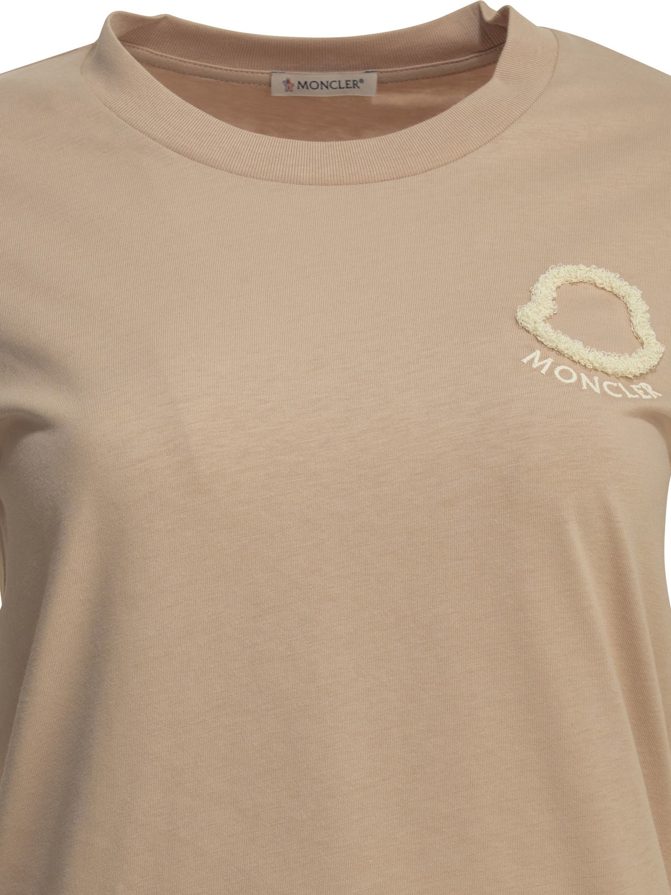 Moncler Crew-neck T-shirt with logo - Pink