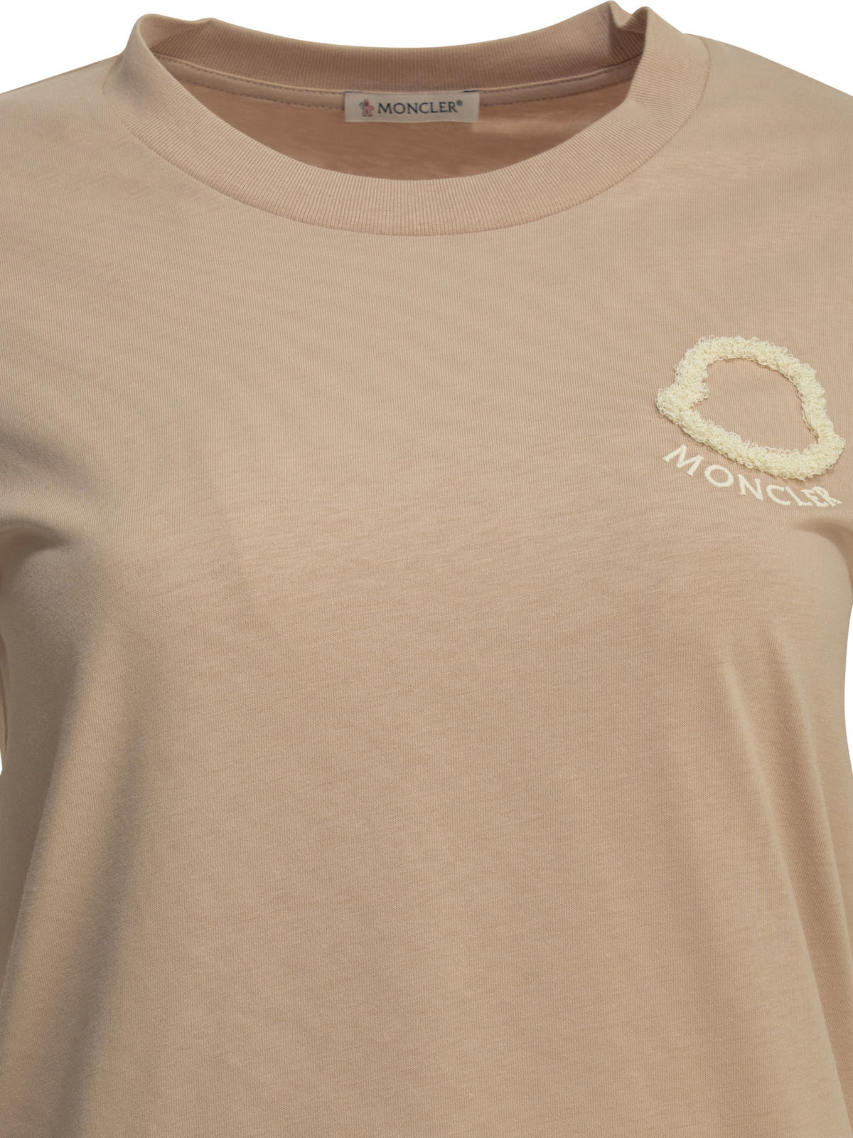 Moncler Crew-neck T-shirt with logo - Pink