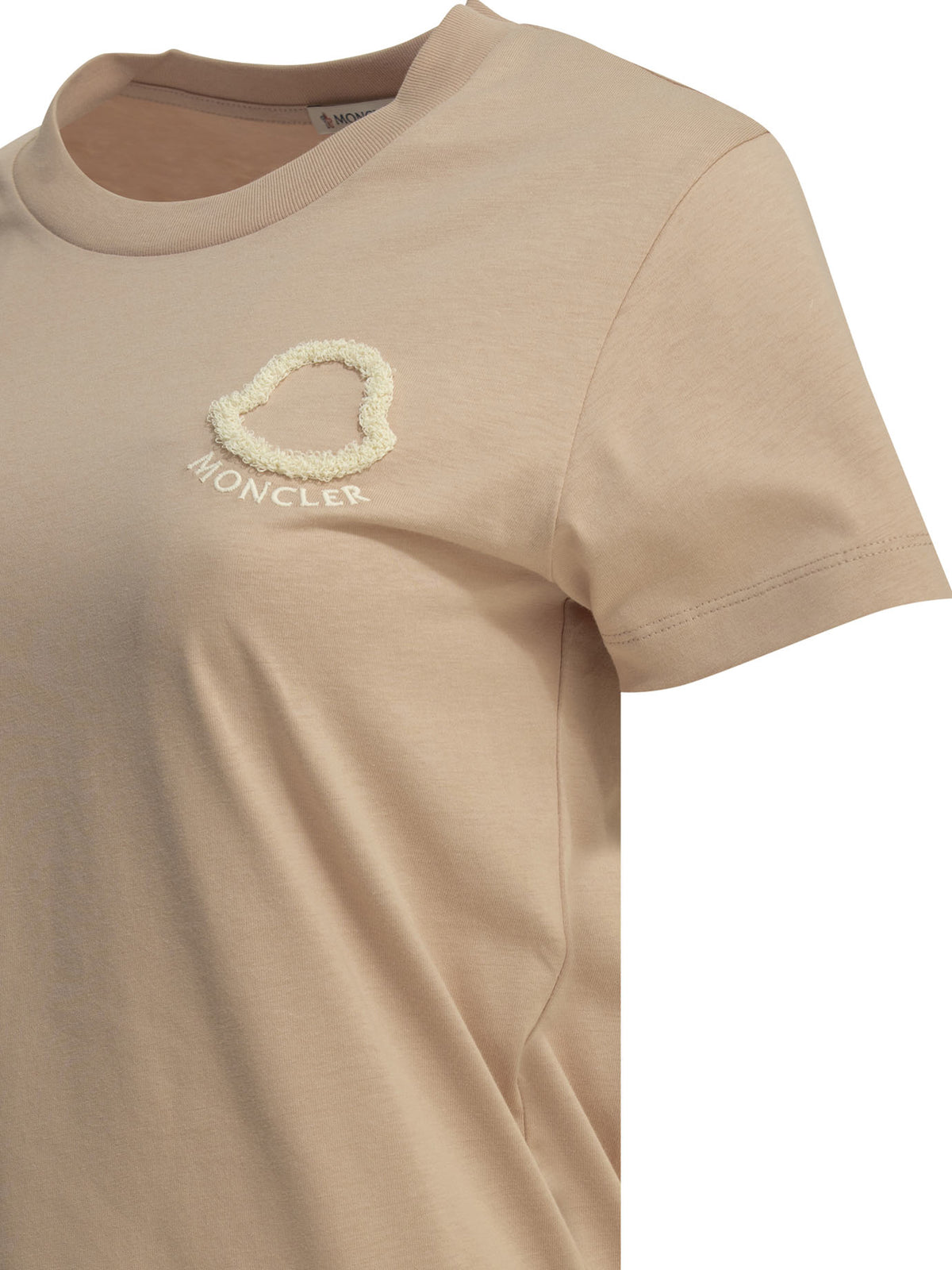 Moncler Crew-neck T-shirt with logo - Pink