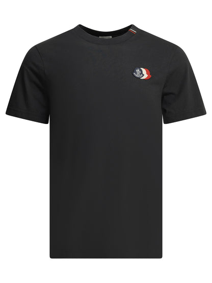 Moncler Crew-neck T-shirt with logo - Blue