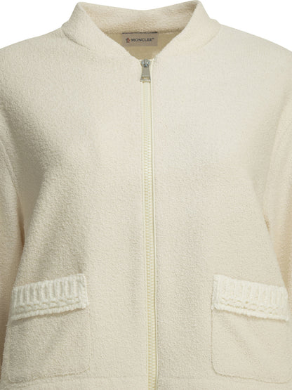Moncler Cotton bouclé bomber jacket - White
