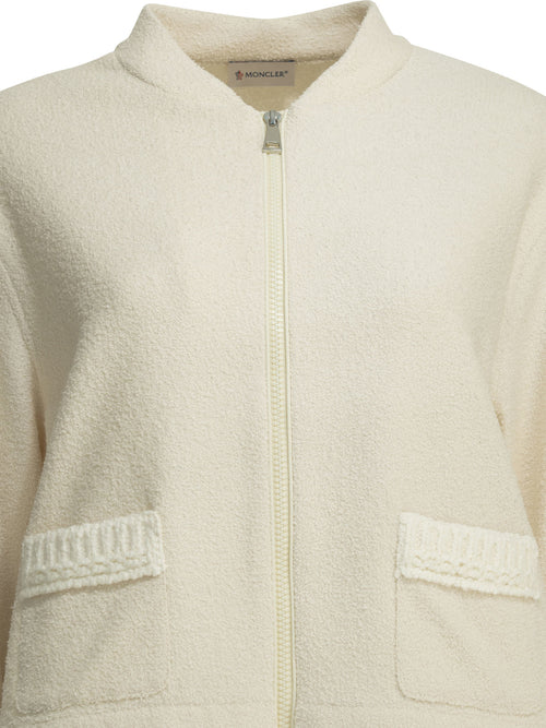 Moncler Cotton bouclé bomber jacket - White
