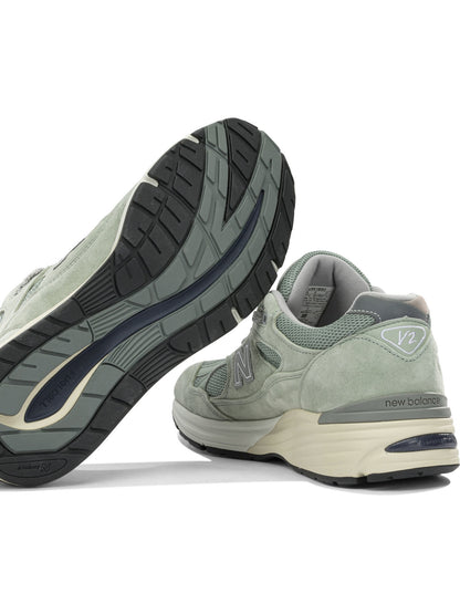 New Balance "Made in UK 991v2" Low-Top Sneakers - Green