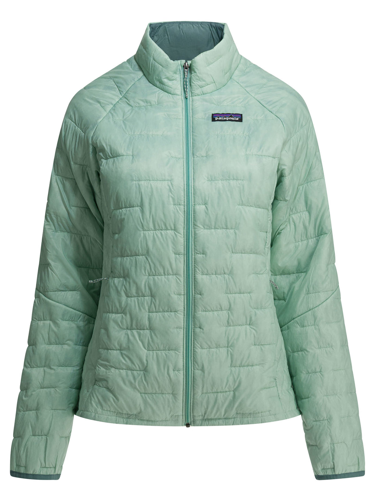 Patagonia "W'S Micro Puff" Short Down Jacket - Light Blue
