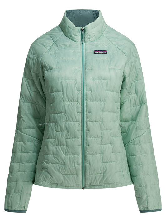 Patagonia "W'S Micro Puff" Short Down Jacket - Light Blue