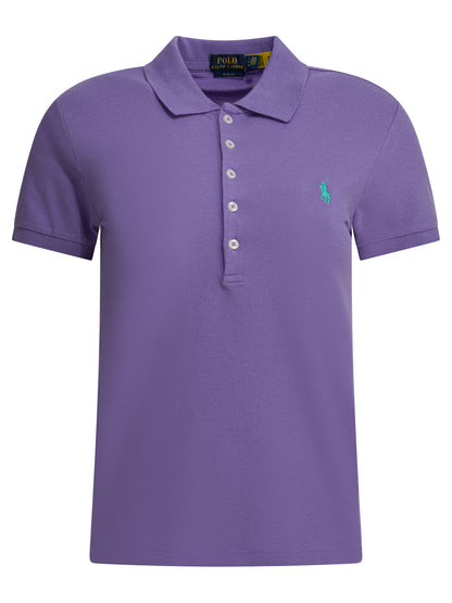 Polo Ralph Lauren Slim-fit stretch polo shirt with logo - Purple