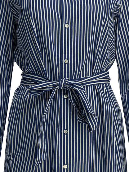Polo Ralph Lauren Chemisier midi dress with logo - Blue