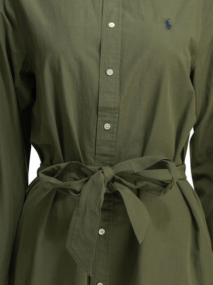 Polo Ralph Lauren Chemisier midi dress with logo - Green