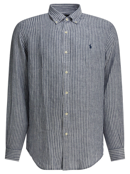 Polo Ralph Lauren Custom-fit casual shirt with logo - Blue