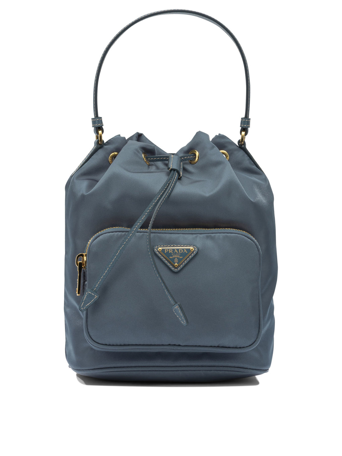 Prada Re-Nylon Small "Duet" Hand Bag - Blue