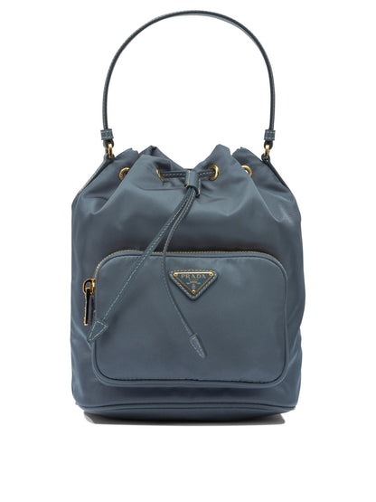 Prada Re-Nylon Small "Duet" Hand Bag - Blue