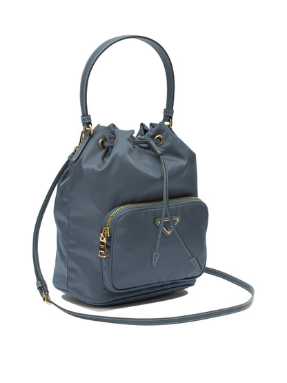 Prada Re-Nylon Small "Duet" Hand Bag - Blue
