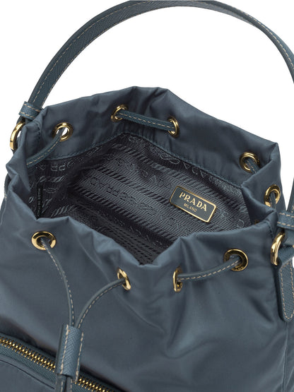 Prada Re-Nylon Small "Duet" Hand Bag - Blue