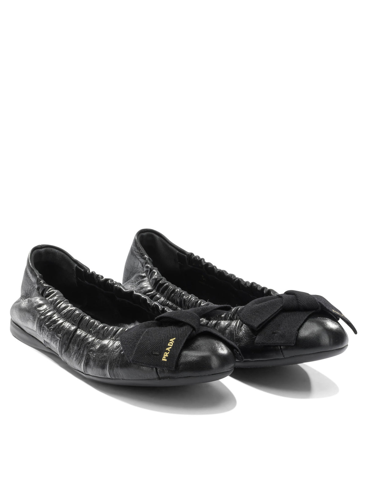 Prada Shiny leather ballet flats - Black