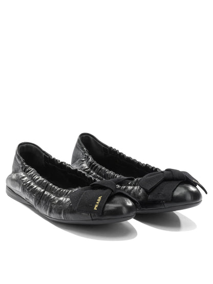 Prada Shiny leather ballet flats - Black