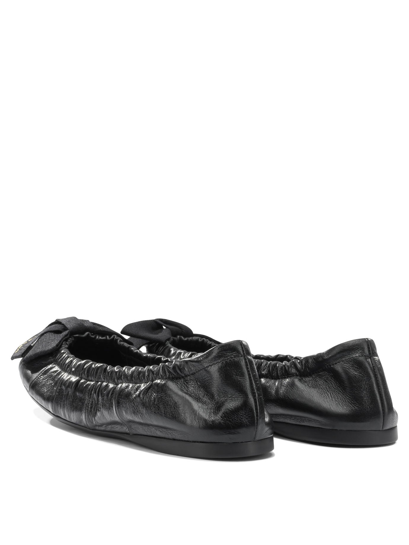 Prada Shiny leather ballet flats - Black