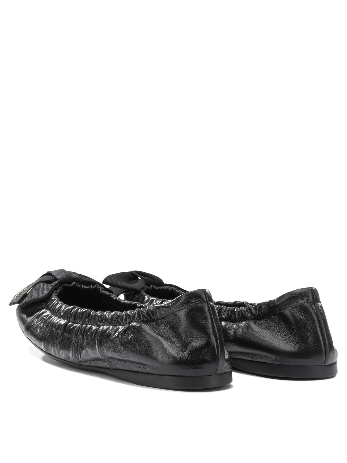 Prada Shiny leather ballet flats - Black