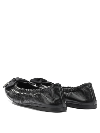 Prada Shiny leather ballet flats - Black