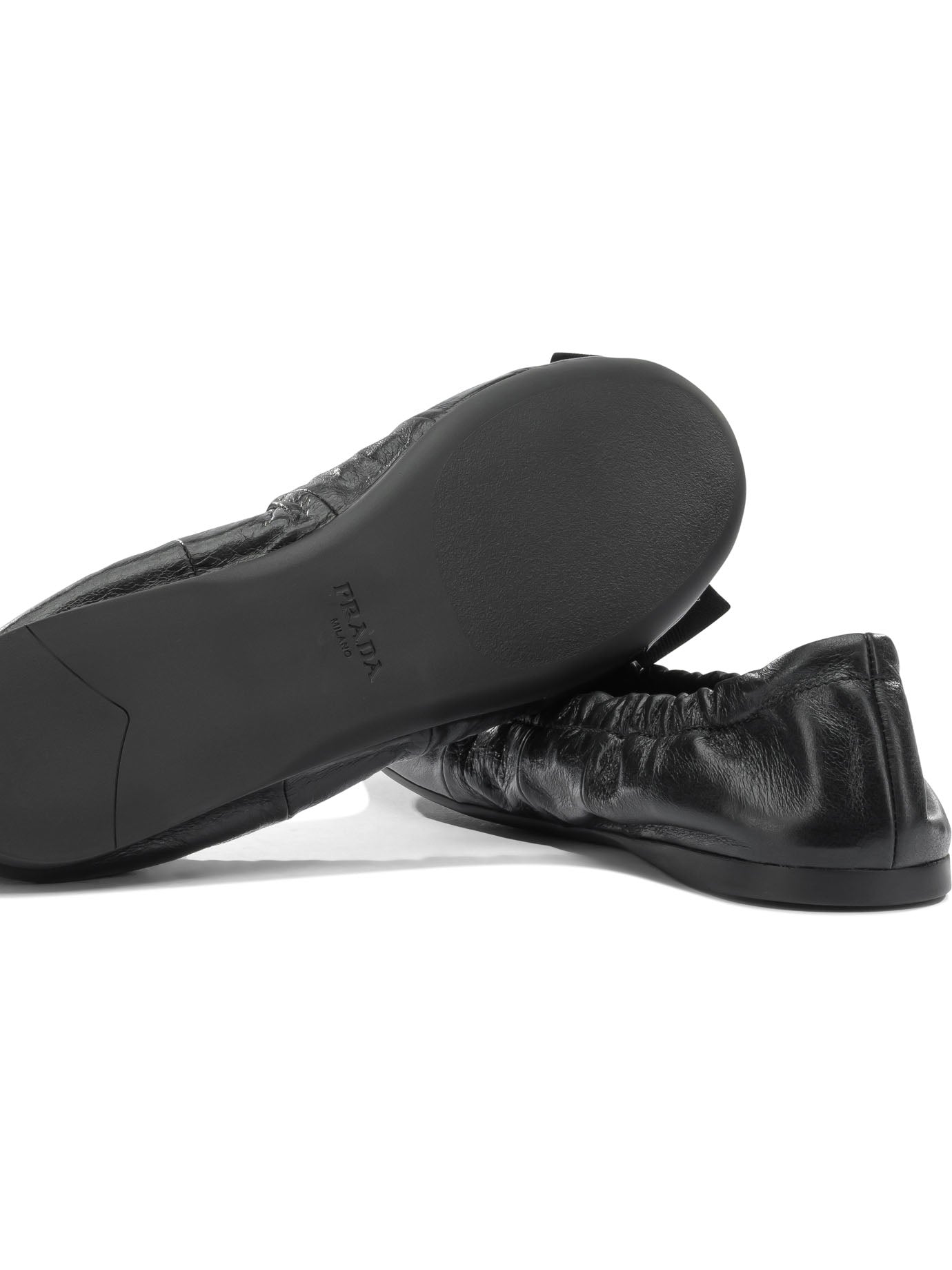Prada Shiny leather ballet flats - Black