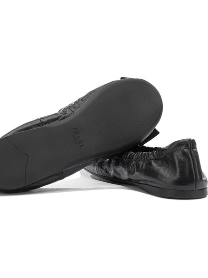Prada Shiny leather ballet flats - Black