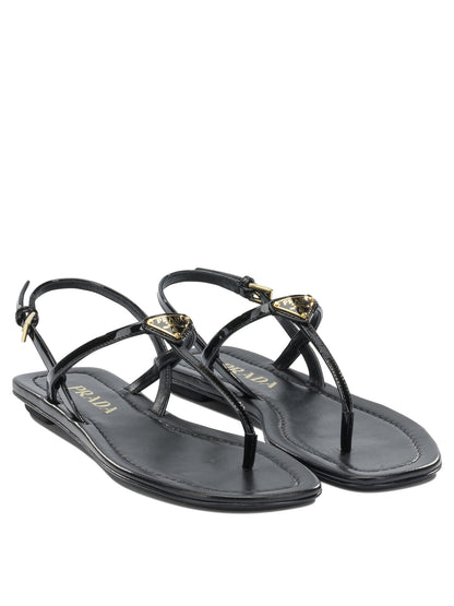 Prada Patent leather thong sandals - Black