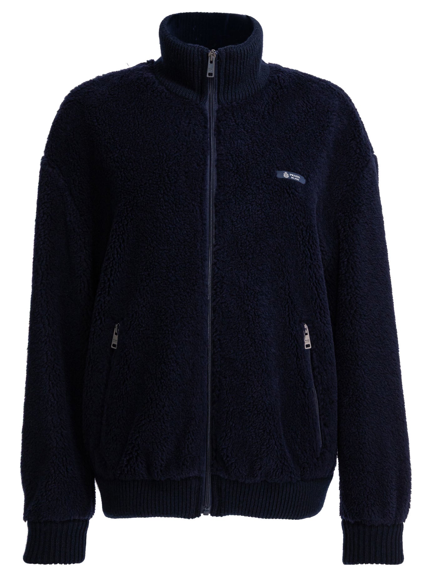 Prada Wool-blend fleece jacket - Blue