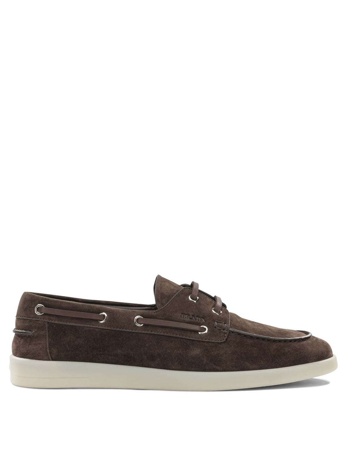 Prada Suede lace-up loafers - Brown