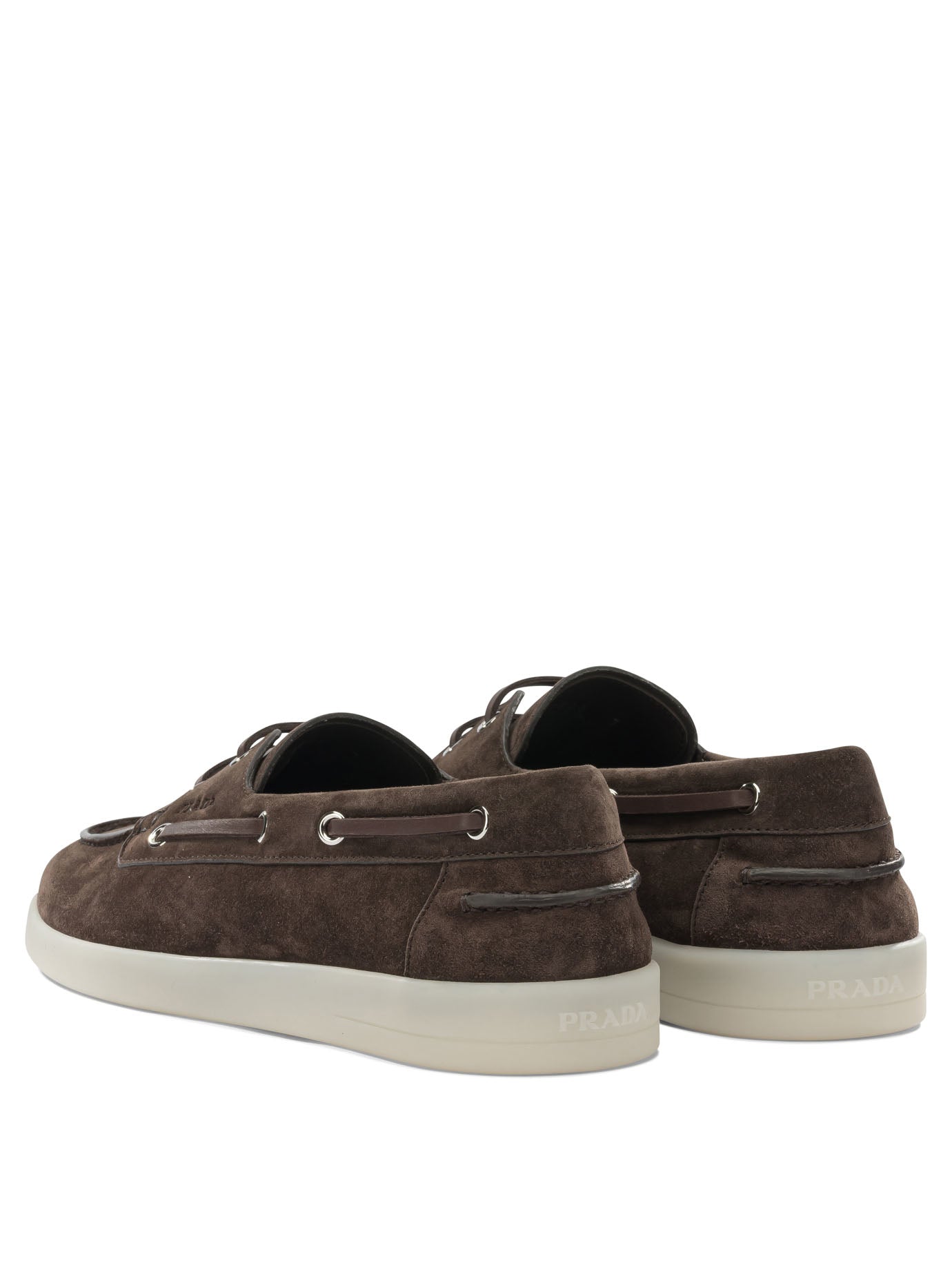 Prada Suede lace-up loafers - Brown