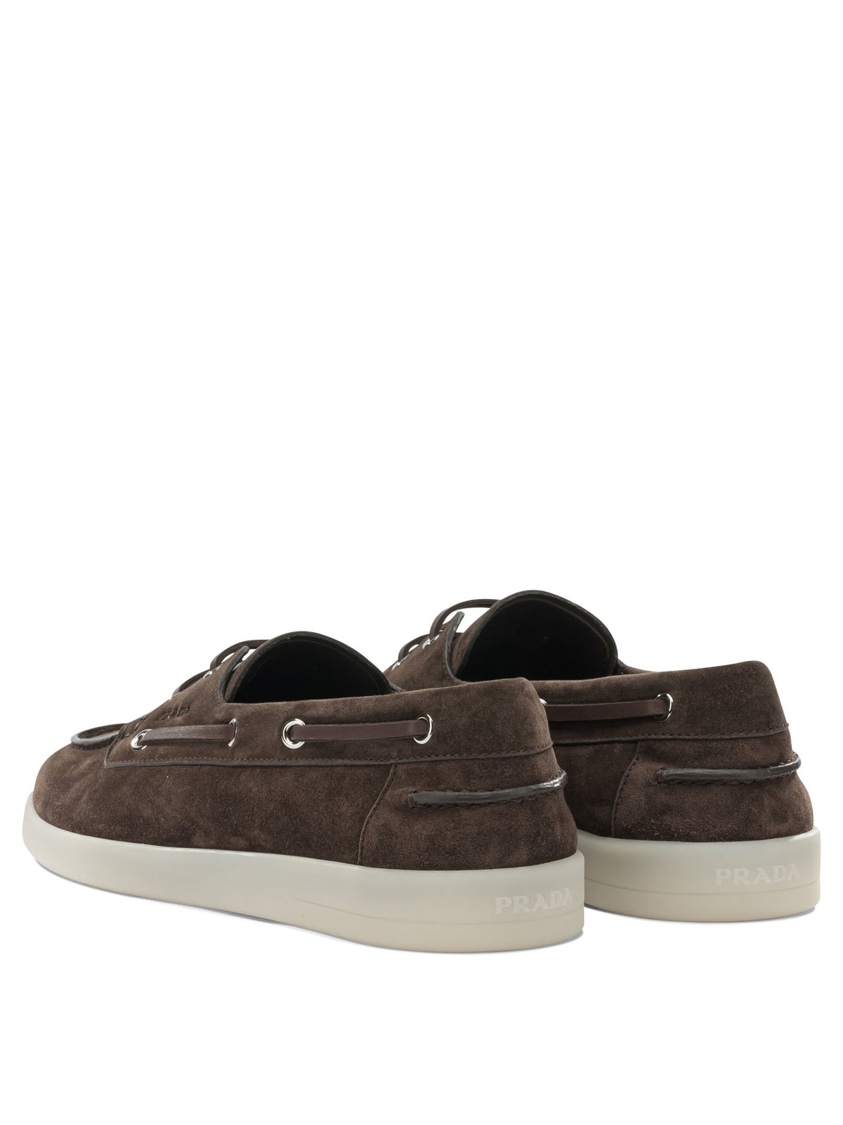 Prada Suede lace-up loafers - Brown