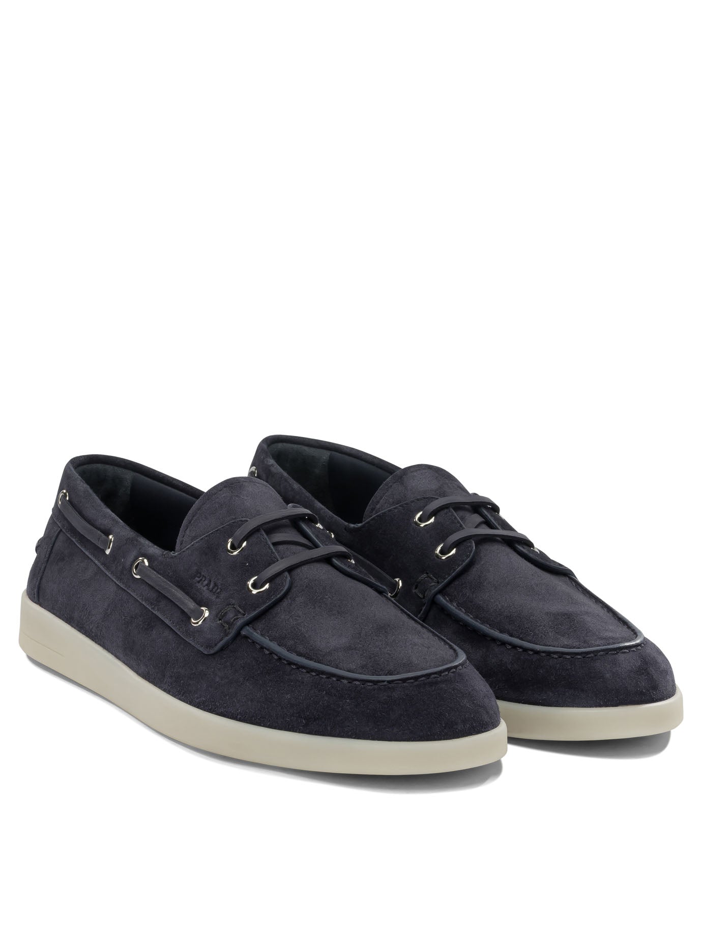 Prada Suede lace-up loafers - Blue