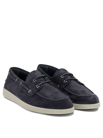 Prada Suede lace-up loafers - Blue