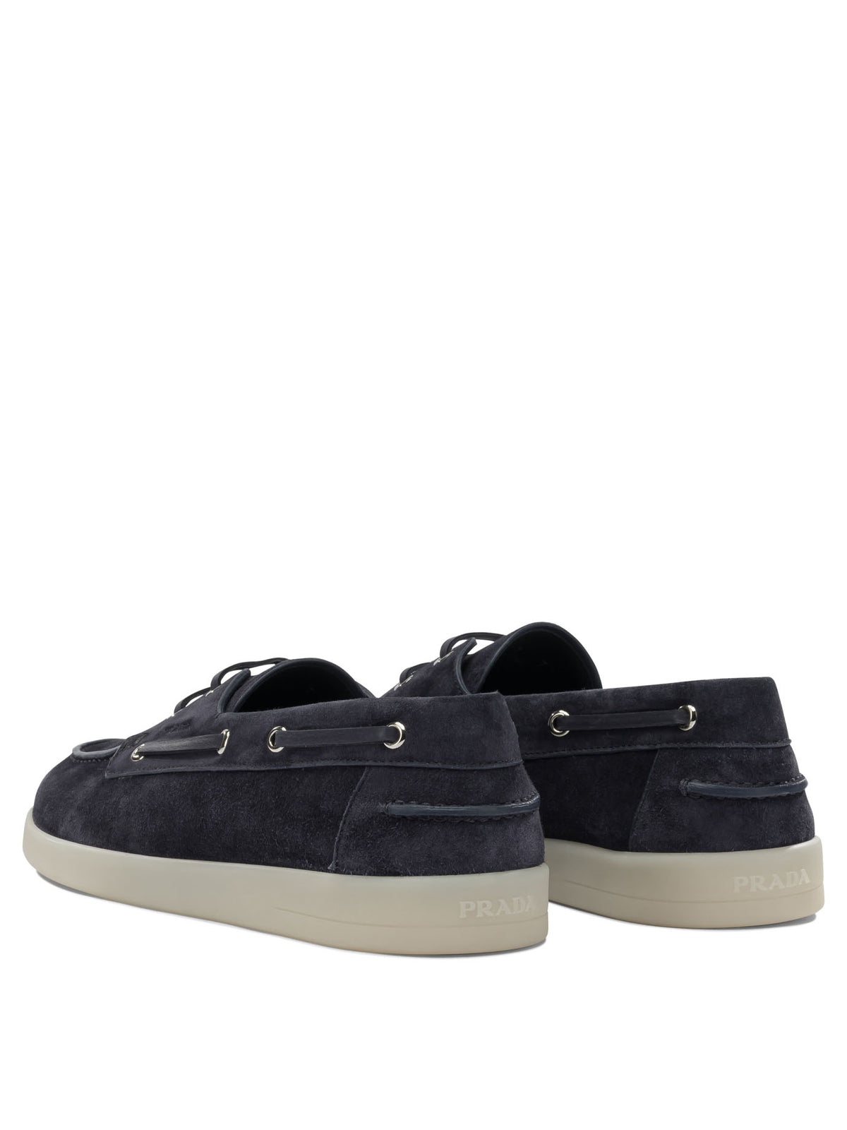 Prada Suede lace-up loafers - Blue
