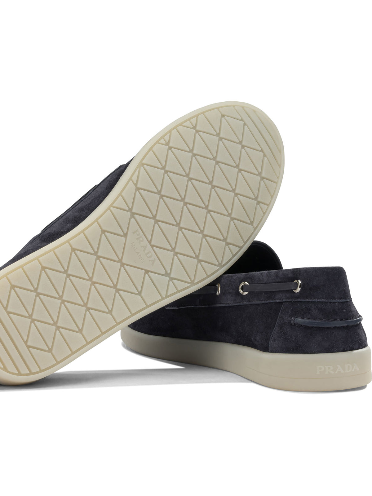 Prada Suede lace-up loafers - Blue