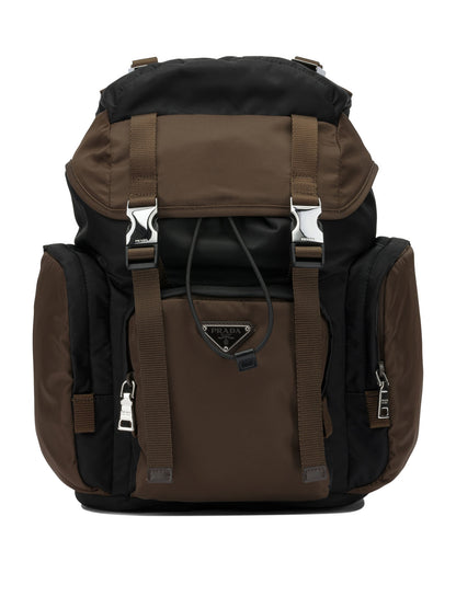 Prada Casual backpack in Re-Nylon and leather - Brown