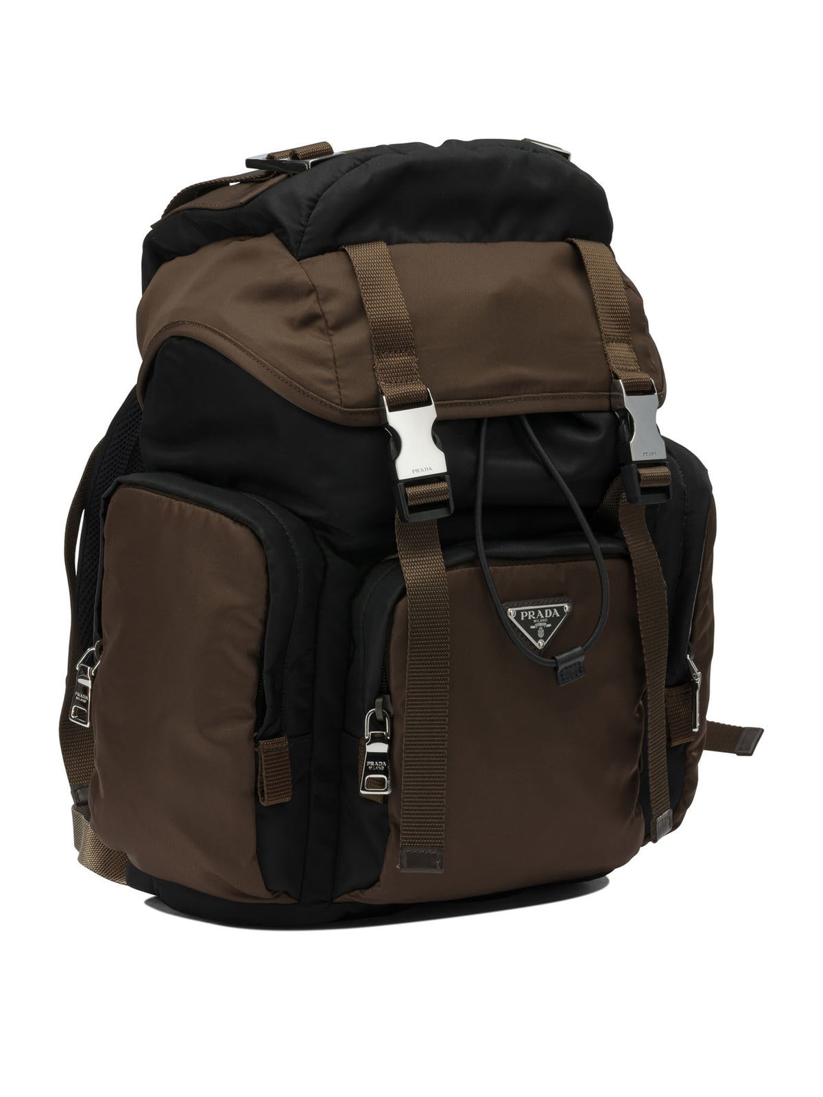 Prada Casual backpack in Re-Nylon and leather - Brown