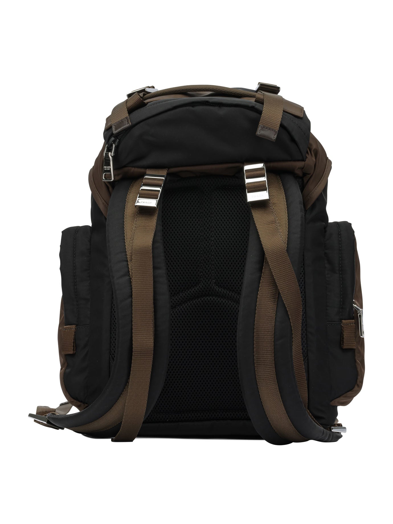 Prada Casual backpack in Re-Nylon and leather - Brown