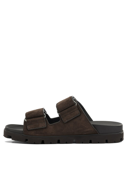 Prada Suede double-strap slide - Brown