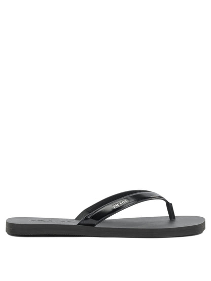 Prada Low leather sandals - Black