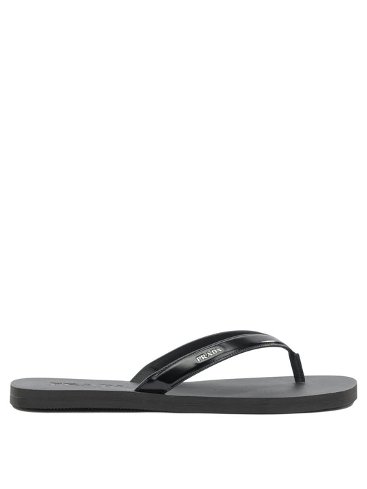 Prada Low leather sandals - Black